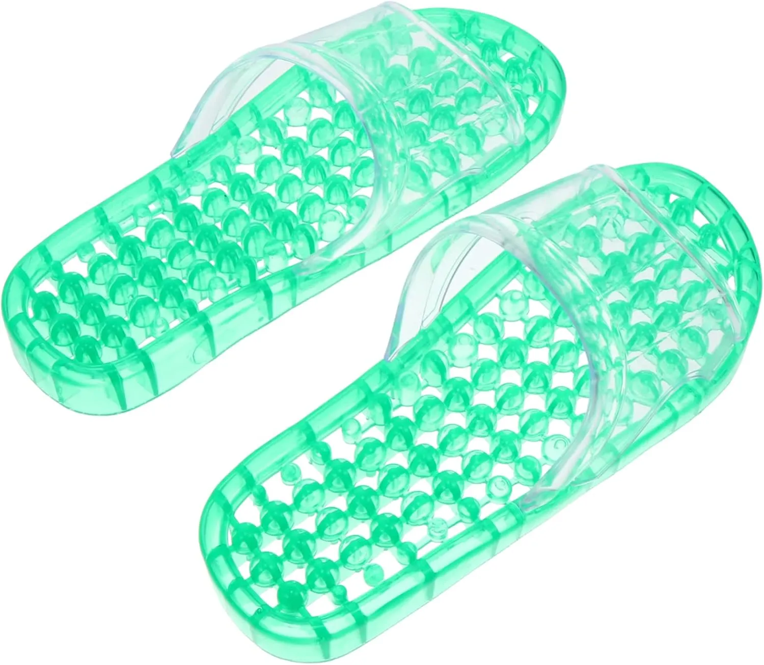 1Pair Hollowed Massage Shower Slippers for Bathroom Comfortable Footwear with Open Toe Design Lightweight and Quick Drying Slip Massage Slippers for Relaxation