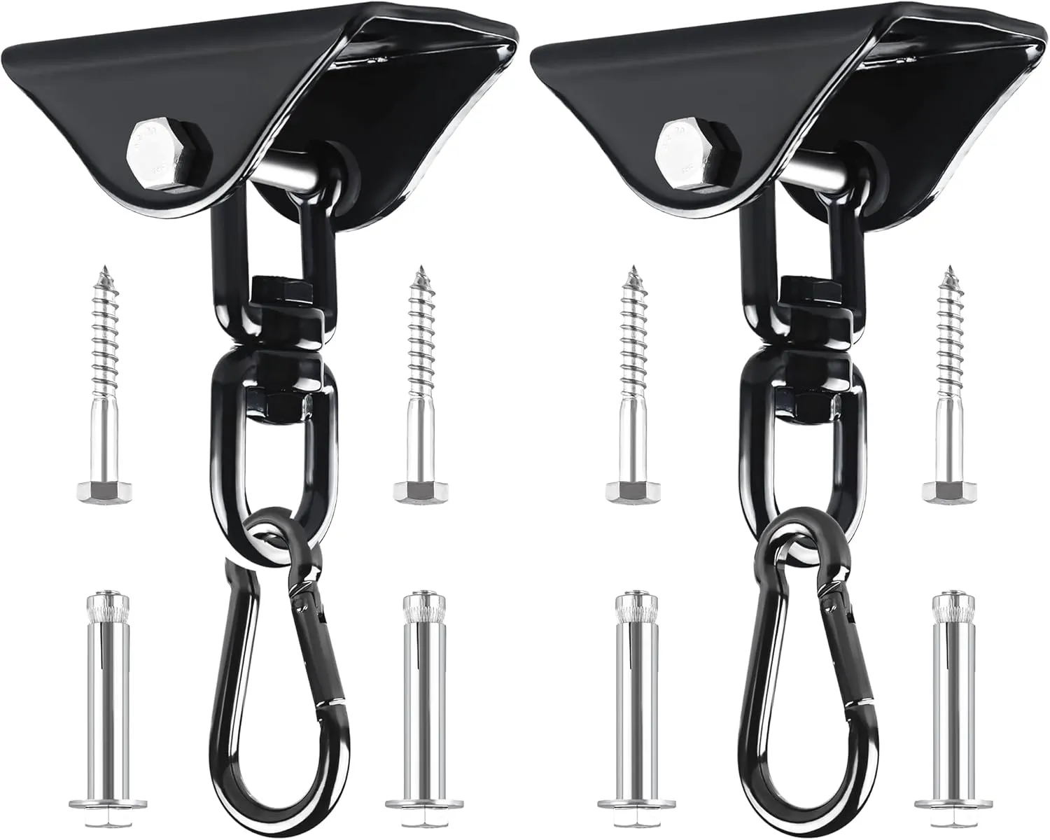360°Rotating Hammock Hanging Kit - Heavy Duty Hanging Hooks for Swing Hanging Hook kit Stainless Steel 1000 lb Loading Hammock Hooks for Trapeze, Yoga, Boxing Bag, Hammock Chair
