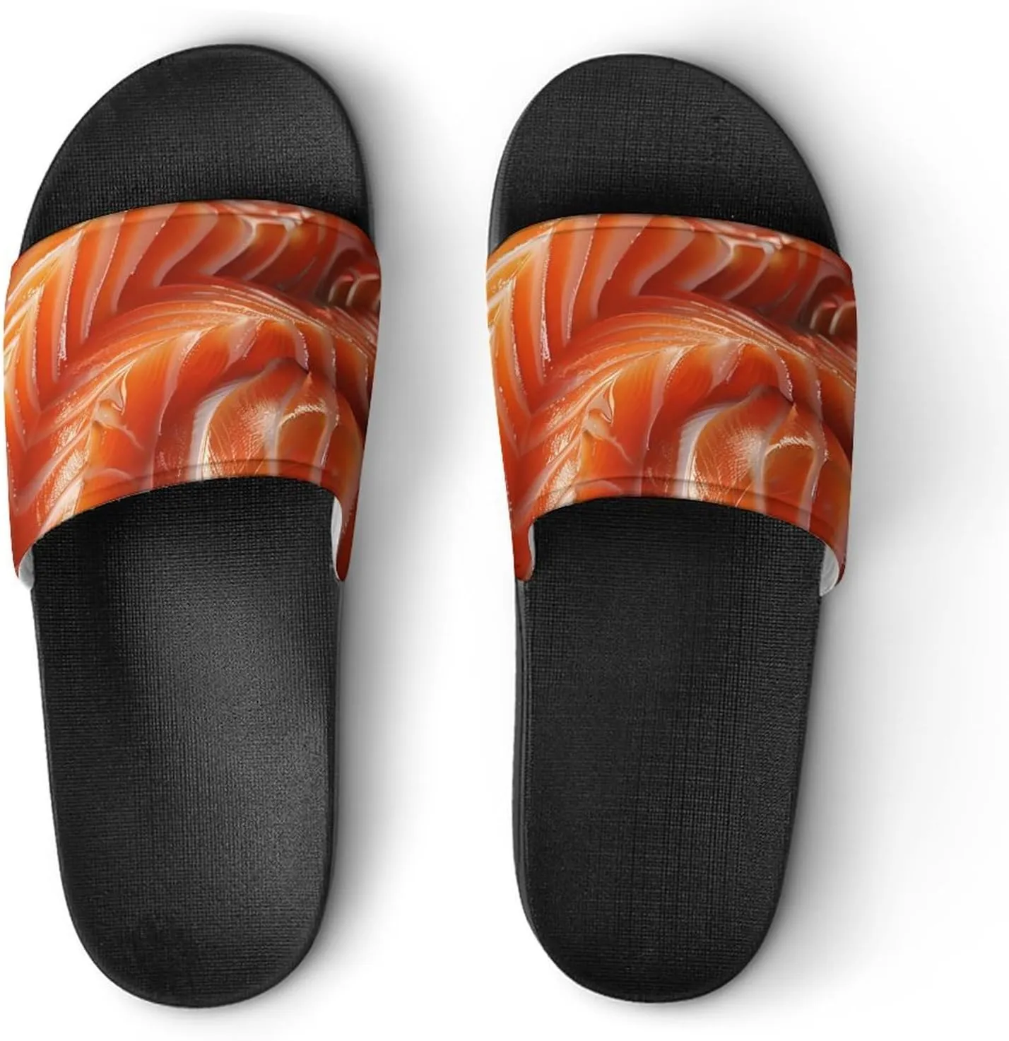 3D Funny Realistic Food Salmon Sushi Slippers for Women Men Anti-Slip Shower Slides Open Toe Slippers for Home Outdoor Beach