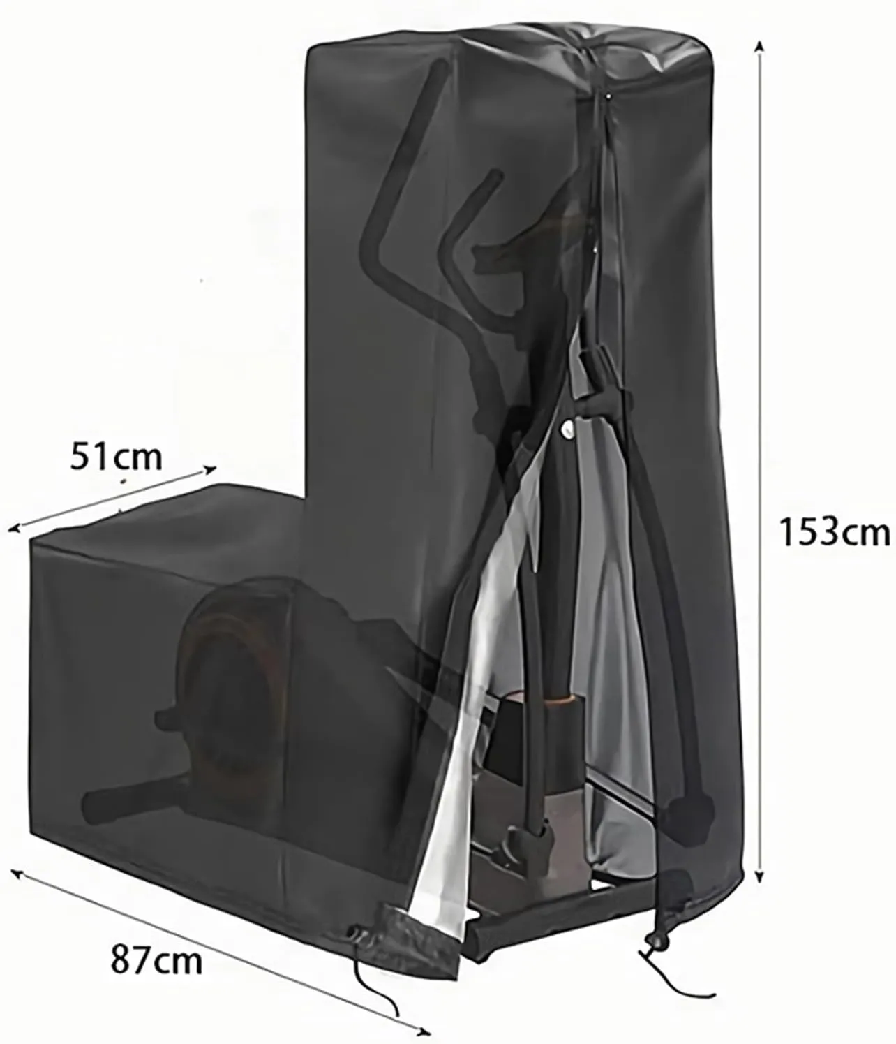 420D Outdoor Elliptical Machine Cover, Oxford Cross Trainer Machine Cover with Drawstring, Waterproof Dustproof Windproof Anti-UV Elliptical Machine Cover