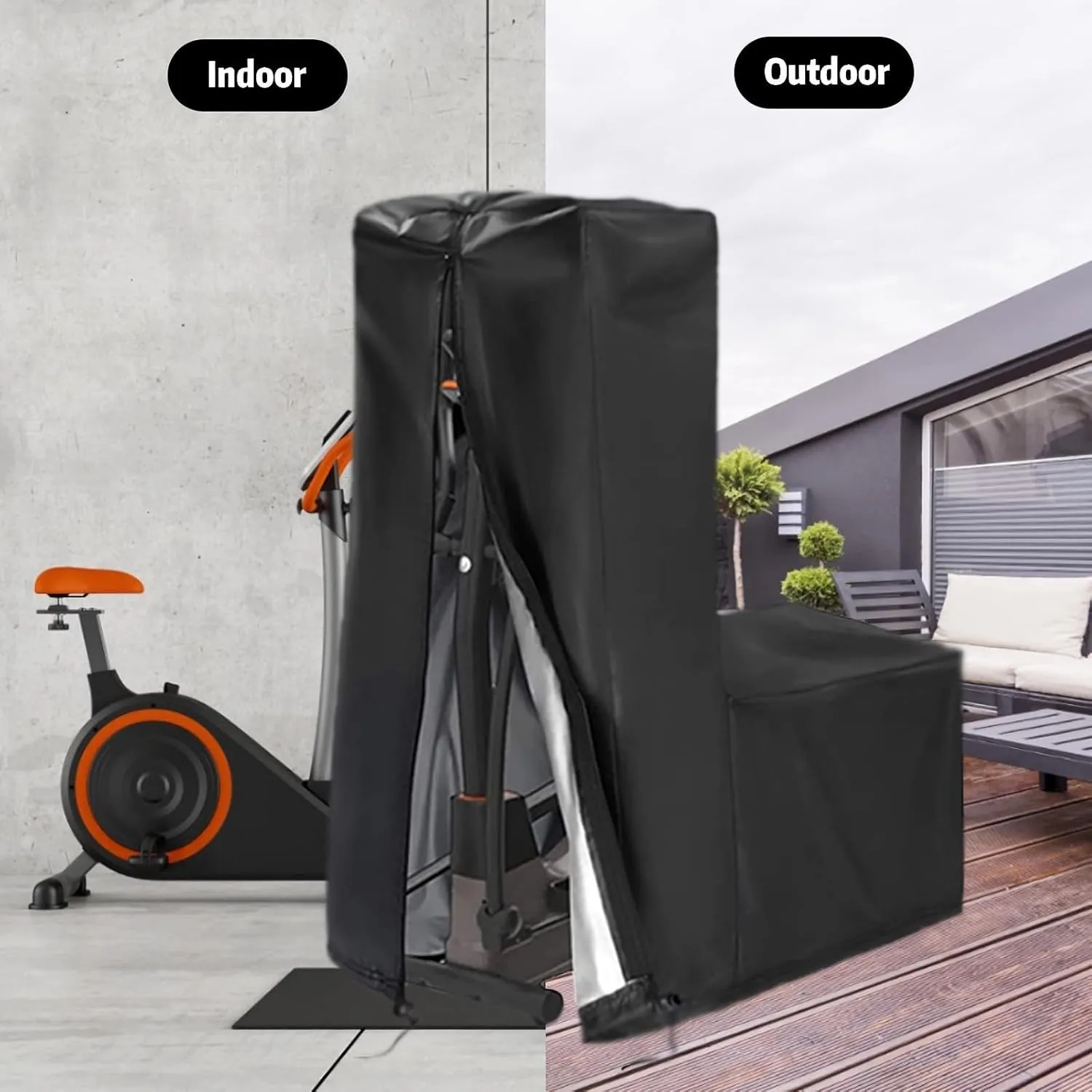 420D Outdoor Elliptical Machine Cover, Oxford Cross Trainer Machine Cover with Drawstring, Waterproof Dustproof Windproof Anti-UV Elliptical Machine Cover