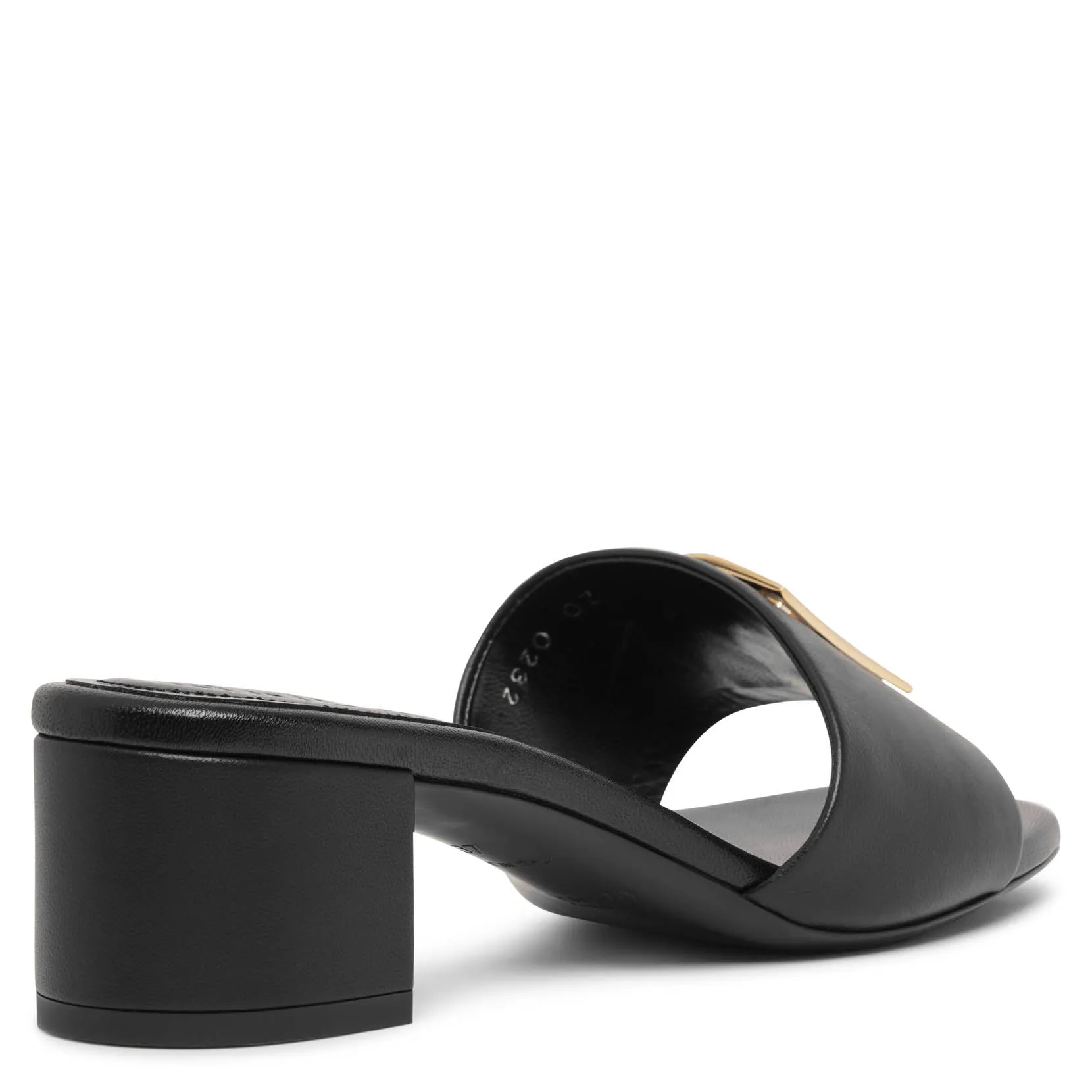 4G black leather mule sandals
