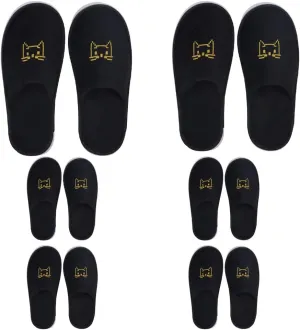 6 Pairs Spa Slippers, Closed Toe House Slipper for Guest Non Slip Disposable Indoor Slippers, Washable Reusable, Bulk Slipper Pack for Indoor,Spa, Wedding, Travel, Party