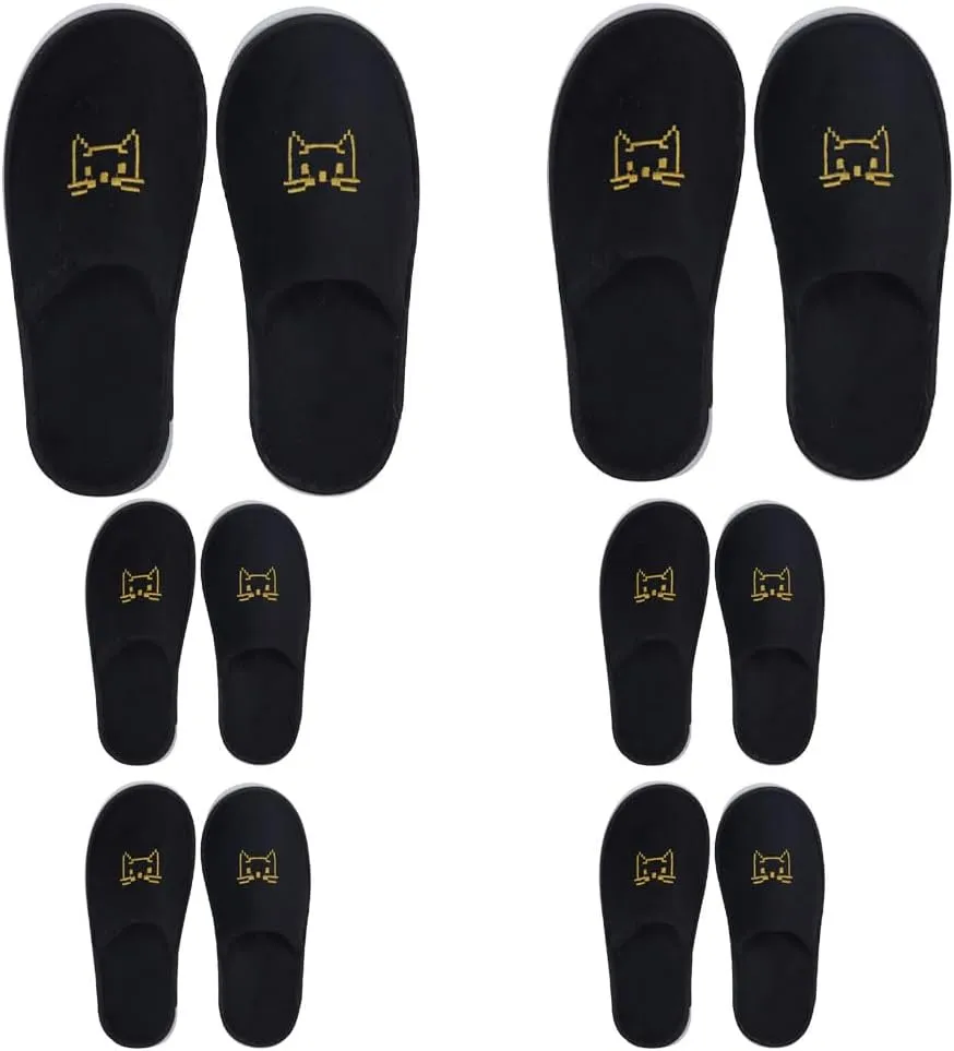 6 Pairs Spa Slippers, Closed Toe House Slipper for Guest Non Slip Disposable Indoor Slippers, Washable Reusable, Bulk Slipper Pack for Indoor,Spa, Wedding, Travel, Party