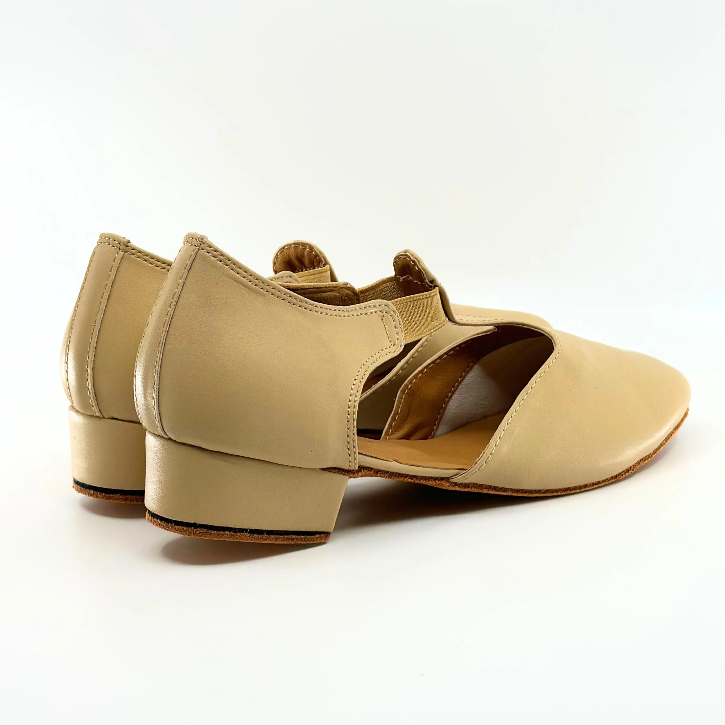 6605T - Ladies, Classic T-Bar, Close Toe, Character Shoe in Tan Vegan Leather.