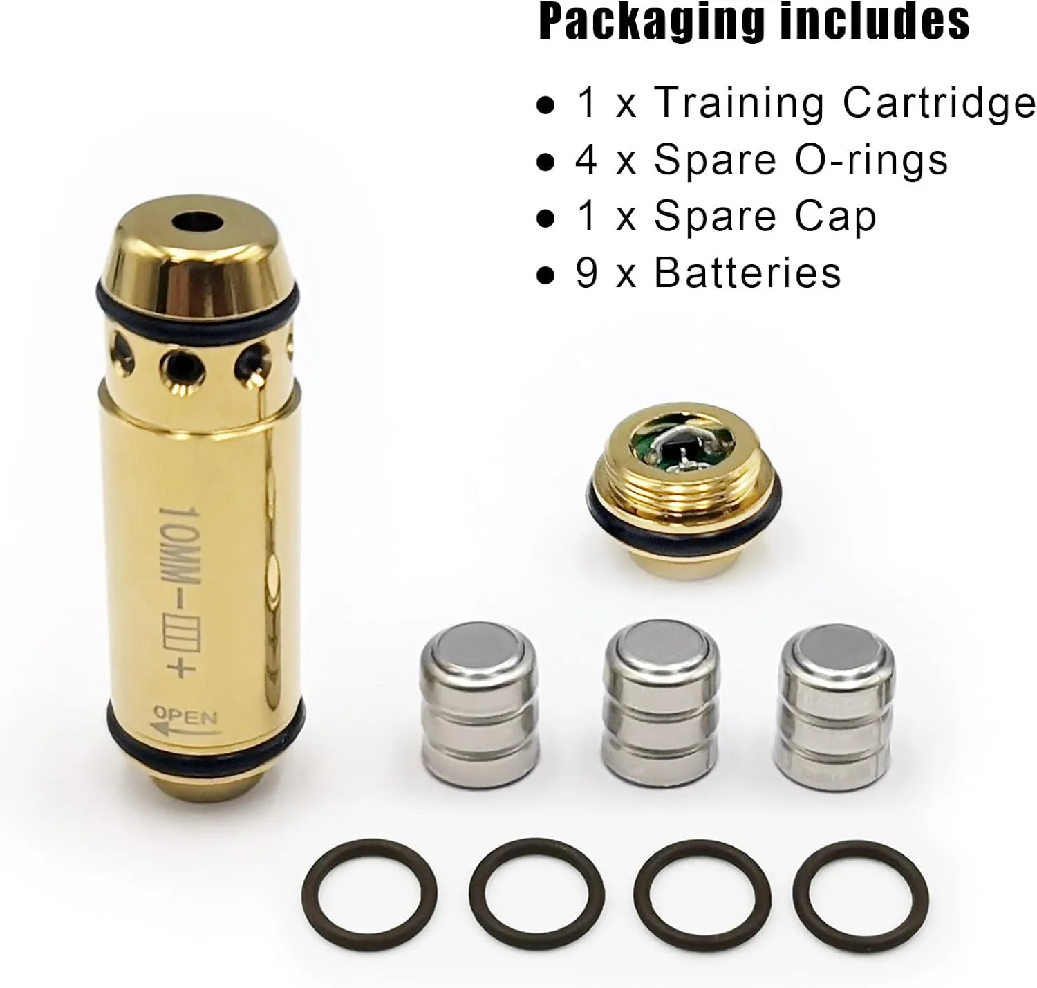 9mm/380ACP/40S&W/45ACP Dry Fire Training Cartridge Integrated Snap Cap for Dry Fire Trainer,Red Dot Beam Bullet with Double O-Ring