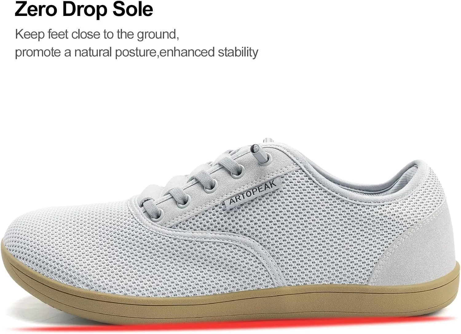 Adapt Knit Trainer Wide Toe Box Shoe with Earth-Link Grounding, Zero-Drop Sole, Breathable Knit Upper & Machine Washable Perfect for Daily Wear & Light Training