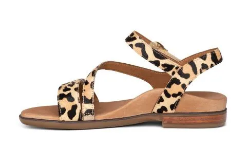 Aetrex Leopard Tia Adjustable Quarter Strap Womens Sandals ES564