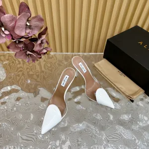 Alaila Mule 100mm In White Lambskin 957210
