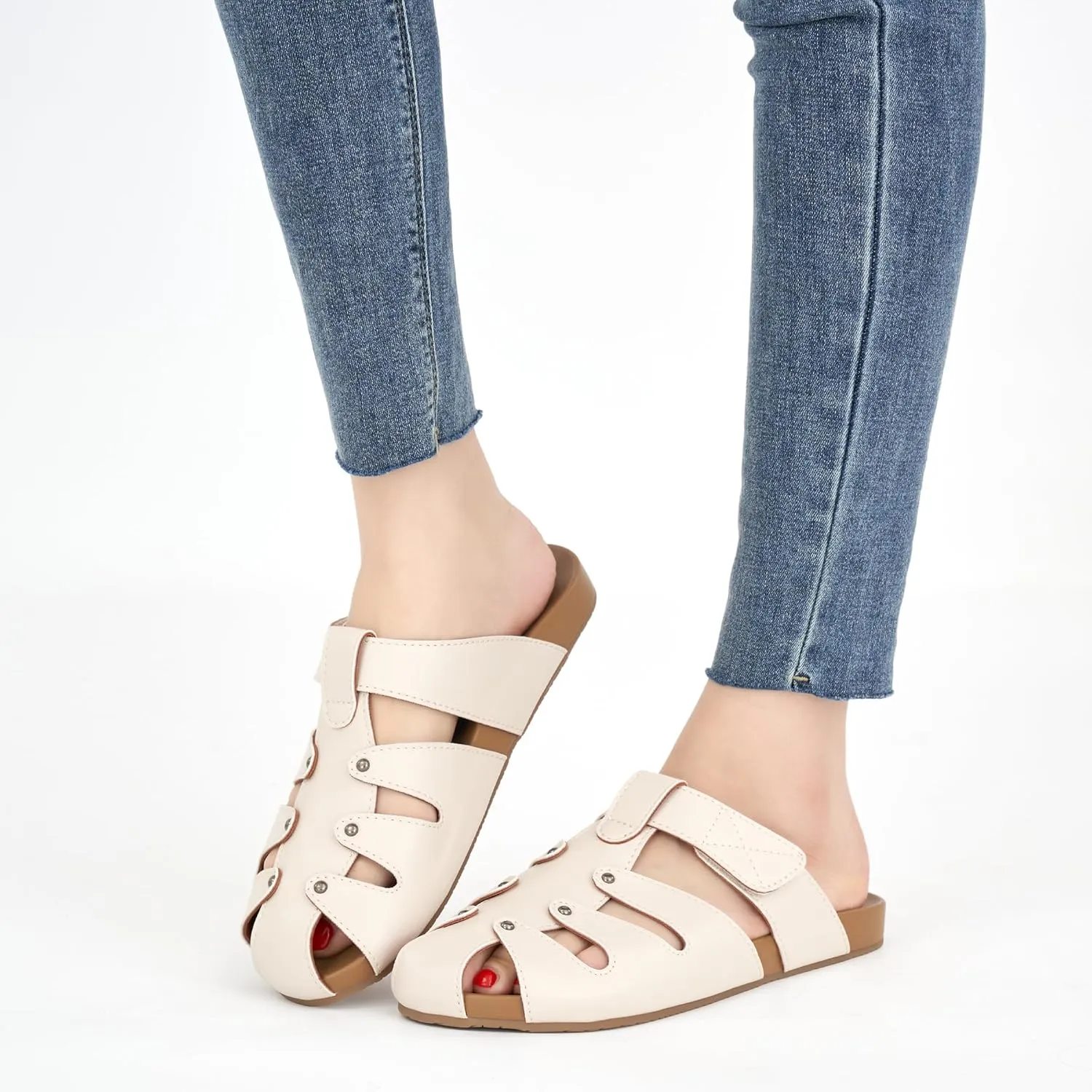 Alicegana Mules for Women Orthopedic Sandals Comfortable Summer Walking Shoes with Arch Support Casual Flat Sandal