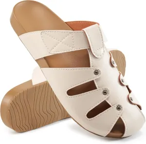 Alicegana Mules for Women Orthopedic Sandals Comfortable Summer Walking Shoes with Arch Support Casual Flat Sandal