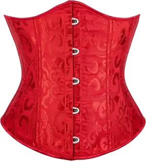 Alivila.Y Fashion Corset Womens Brocade Underbust Boned Corsets Bustier Waist Trainer