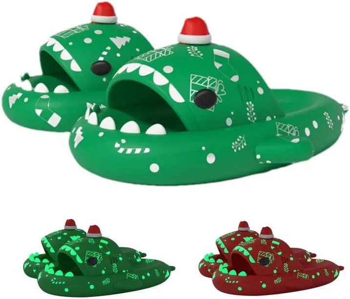 allgala Shark Slides for Women Men and Big Kids Novelty Soft Slippers Open Toe Shark Sandals Cushioned Slides Beach Pool Shower Cruise Slippers with Comfy Cushioned Thick Sole