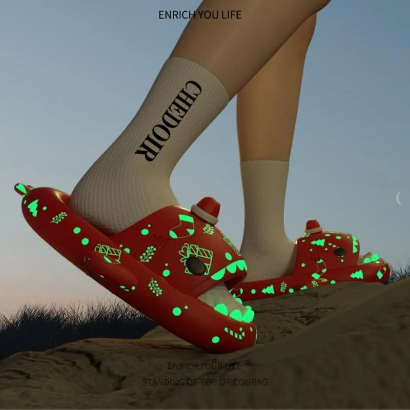 allgala Shark Slides for Women Men and Big Kids Novelty Soft Slippers Open Toe Shark Sandals Cushioned Slides Beach Pool Shower Cruise Slippers with Comfy Cushioned Thick Sole