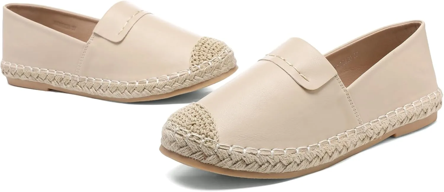 Altxic Women's Cap-Toe Classic Comfortable Slip on Lightweight Casual Espadrilles Loafer Flat
