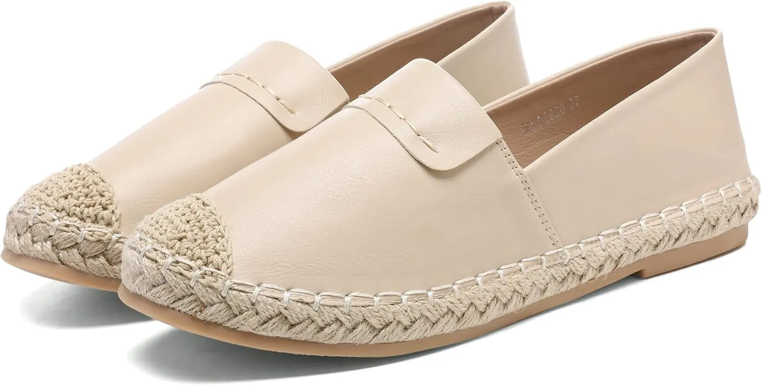 Altxic Women's Cap-Toe Classic Comfortable Slip on Lightweight Casual Espadrilles Loafer Flat