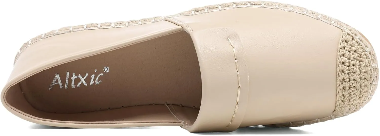 Altxic Women's Cap-Toe Classic Comfortable Slip on Lightweight Casual Espadrilles Loafer Flat