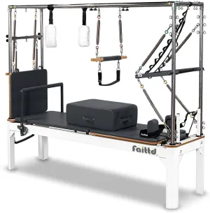 Aluminium Pilates Reformer,Pilates Reformer Equipment with Reformer Accessories, Reformer Box, Padded Jump Board, Reformer Pilates Machine for Home Workouts