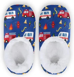 Ambulance Firetrucks Indoor House Slippers Spa Winter Slipper Home Slippers Soft Memory Foam Slipper Non Slip for Travel Hotel Bedroom Shoes M