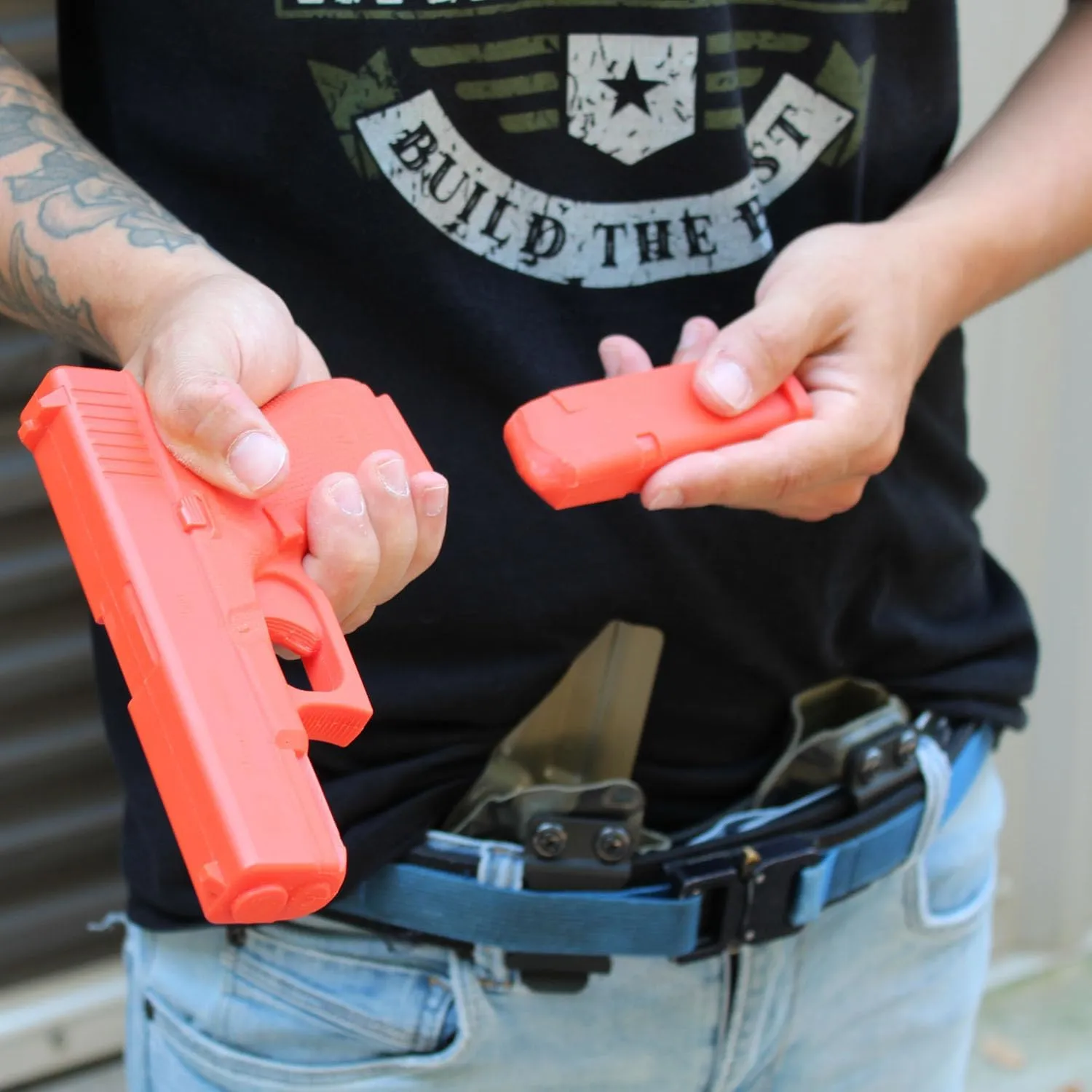 American Safety Trainers - Non-Functional Solid Polymer Training Guns - Blaze Orange - U.S.A. - Safe Practice Aides - Fits Model Specific Holsters