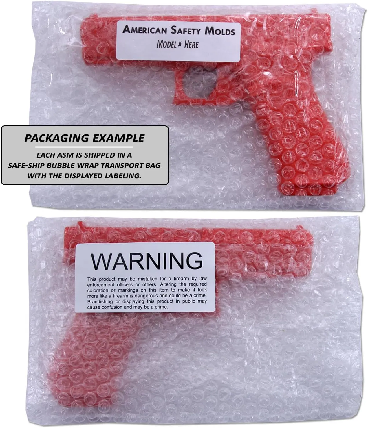 American Safety Trainers - Non-Functional Solid Polymer Training Guns - Blaze Orange - U.S.A. - Safe Practice Aides - Fits Model Specific Holsters