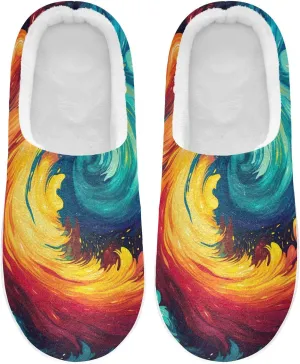 American Western Cowboy Horse Slippers for Women Men Indoor Slippers Memory Foam Fuzzy Slippers House Shoes for Indoor Outdoor Size 6/7 214a5378