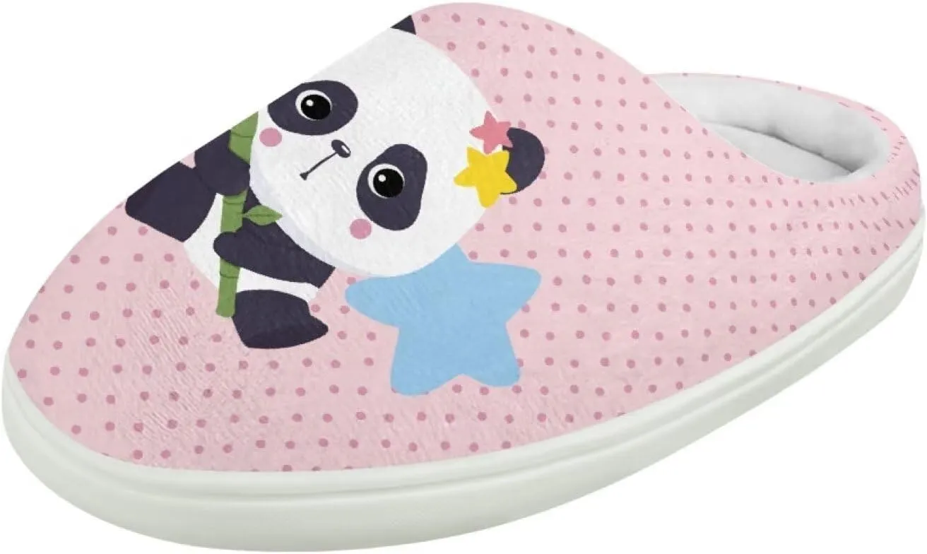 Animal Plush Slippers for Kid Warm Soft Floral Fluffy Fuzzy Slippers Slip-On Anti-Skid Outdoor Home Slipper for Kids