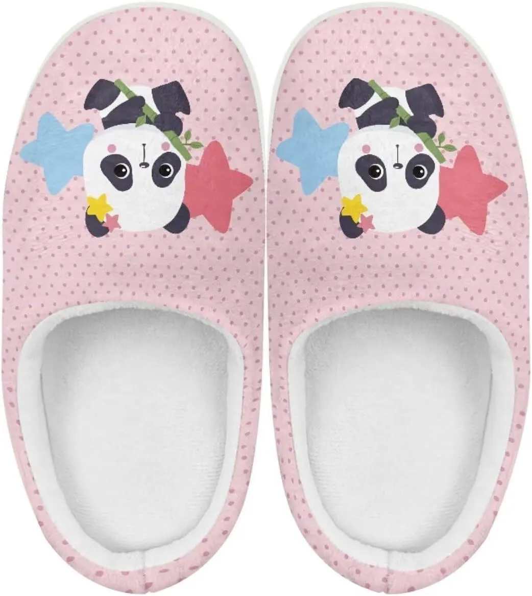 Animal Plush Slippers for Kid Warm Soft Floral Fluffy Fuzzy Slippers Slip-On Anti-Skid Outdoor Home Slipper for Kids