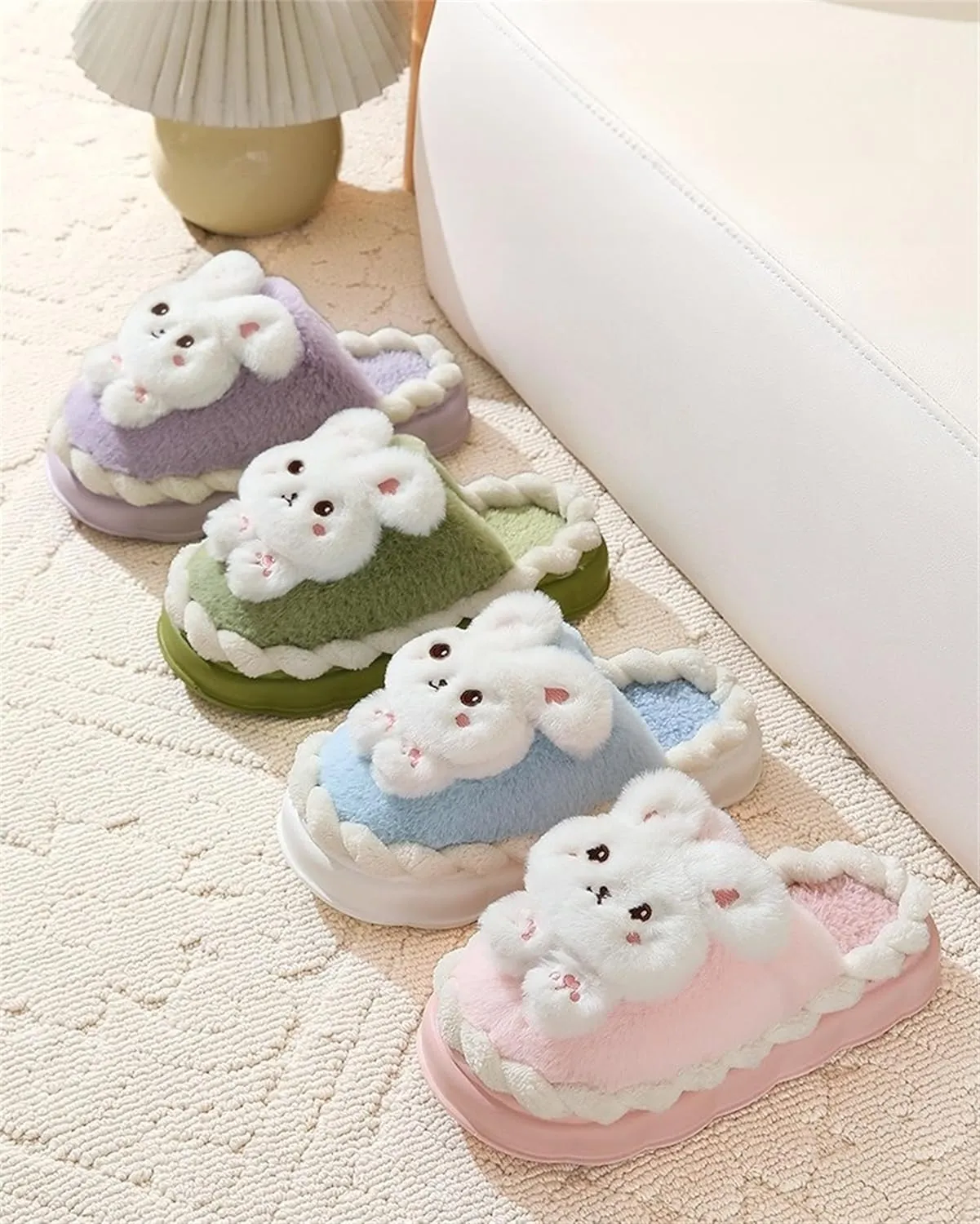 Animal Slippers for Women Cute Bunny Slippers Funny slipper Warm Plush Winter House Cotton Slippers