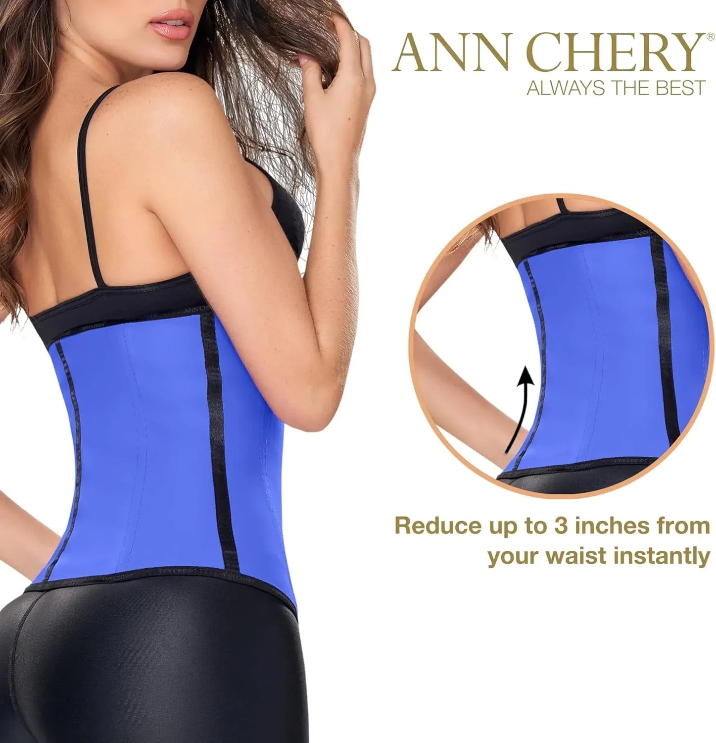 Ann Chery 2021 Latex Waist Trainer for Women |3 Hook Body Shaper|High Compression Colombian Waist Cincher |Daily & Sports Use