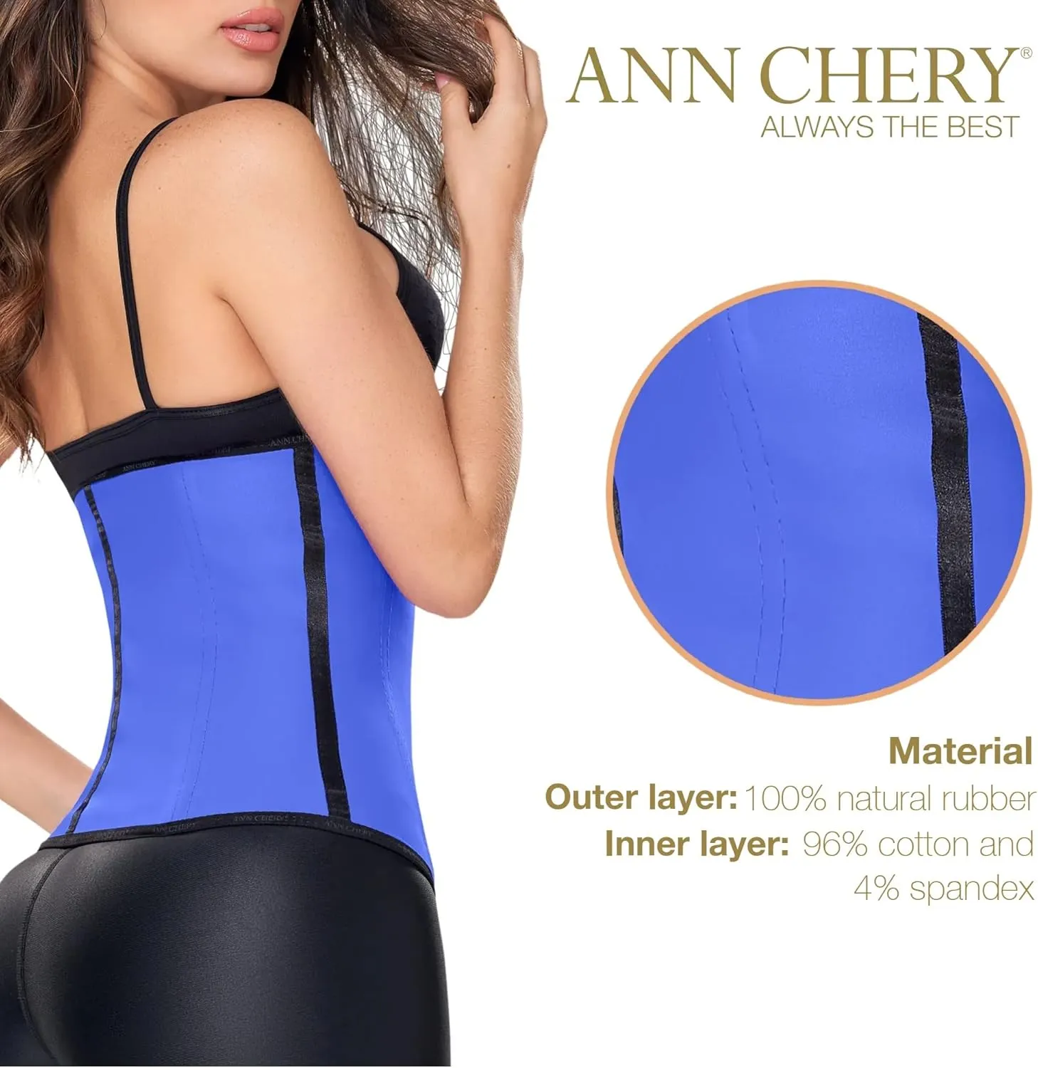 Ann Chery 2021 Latex Waist Trainer for Women |3 Hook Body Shaper|High Compression Colombian Waist Cincher |Daily & Sports Use