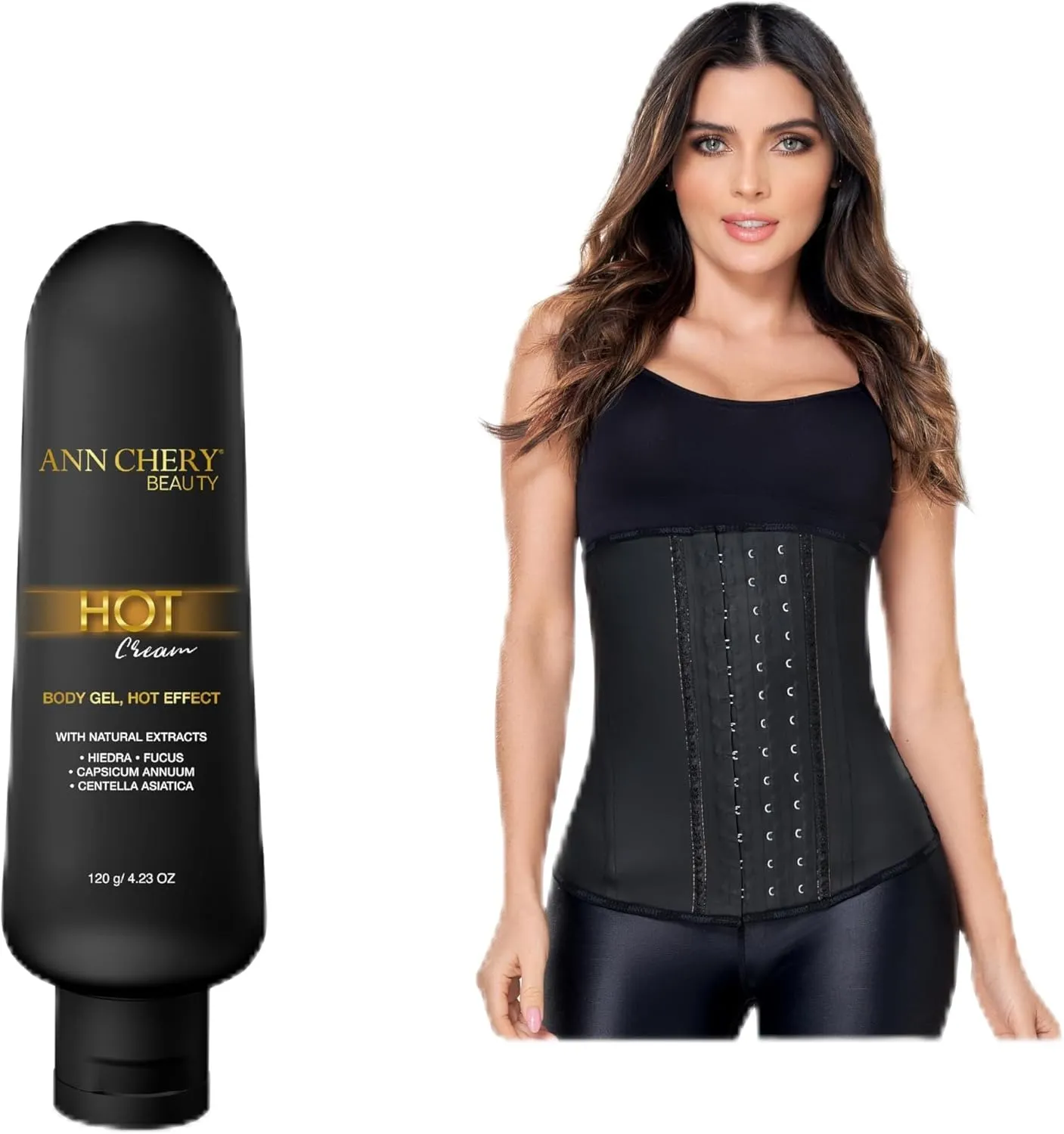Ann Chery 2021 Latex Waist Trainer   HOT CREAM |Colombian Cincher for Tummy Control| Daily & Sport Use|Adjustable Compression