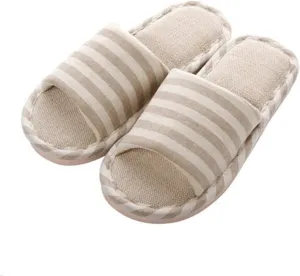 APIKA Women and Men's Comfortable Casual Cotton Flax Slipper Indoor Use