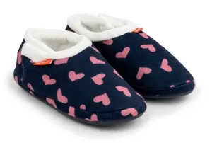 ARCHLINE Orthotic Slippers CLOSED Arch Scuffs Moccasins Pain Relief in Navy Hearts - EUR40 V563-AS401-NVYHRT-40