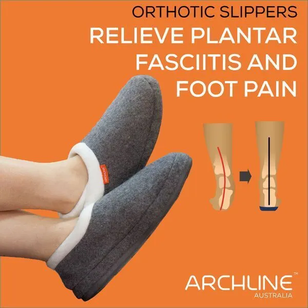 ARCHLINE Orthotic Slippers CLOSED Arch Scuffs Orthopedic Moccasins Shoes - Charcoal Marle - EUR 39 V563-ARCHLINE-CLSD-CHMARL-39