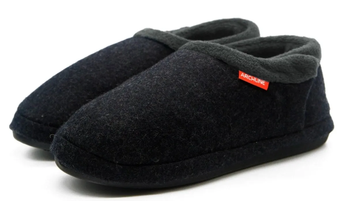 ARCHLINE Orthotic Slippers CLOSED Arch Scuffs Orthopedic Moccasins Shoes - Charcoal Marle - EUR 39 V563-ARCHLINE-CLSD-CHMARL-39