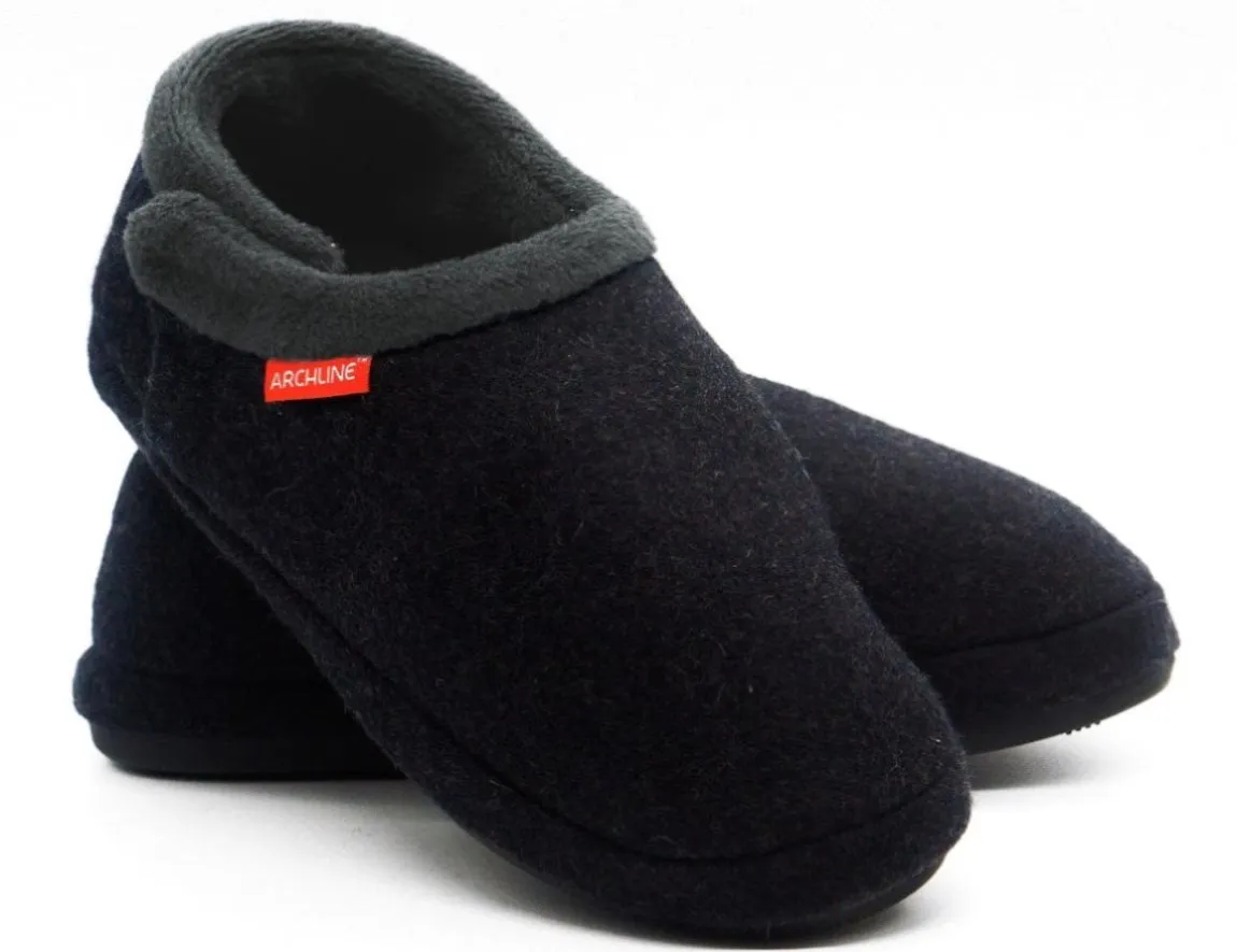 ARCHLINE Orthotic Slippers CLOSED Arch Scuffs Orthopedic Moccasins Shoes - Charcoal Marle - EUR 39 V563-ARCHLINE-CLSD-CHMARL-39