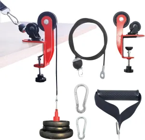 Arm Wrestling Training Pulley System Professional, Forearm Workout Table Equipment, Wrist Exerciser Cable Machine with Rope Handle