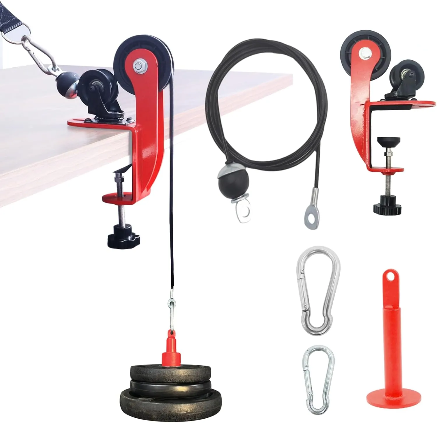 Arm Wrestling Training Pulley System Professional, Forearm Workout Table Equipment, Wrist Exerciser Cable Machine with Rope