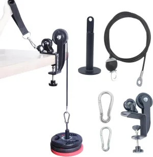 Arm Wrestling Training Pulley System Professional, Forearm Workout Table Equipment, Wrist Exerciser Cable Machine with Rope