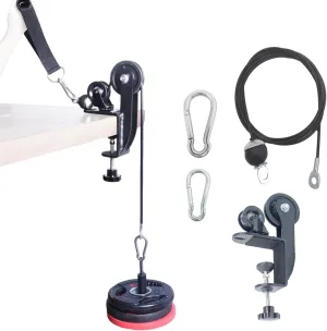 Arm Wrestling Training Pulley System Professional, Forearm Workout Table Equipment, Wrist Exerciser Cable Machine with Rope