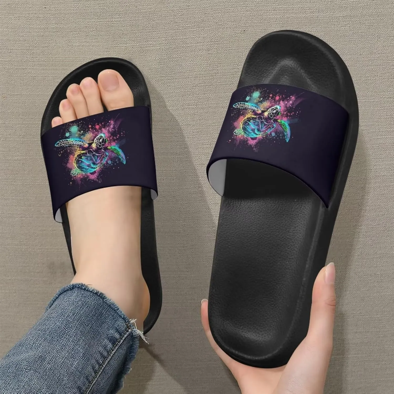 Art Skull Slippers Y2K Gothic Slide Sandals for Women Soft Slip on Slides Arch Support Indoor&Outdoor