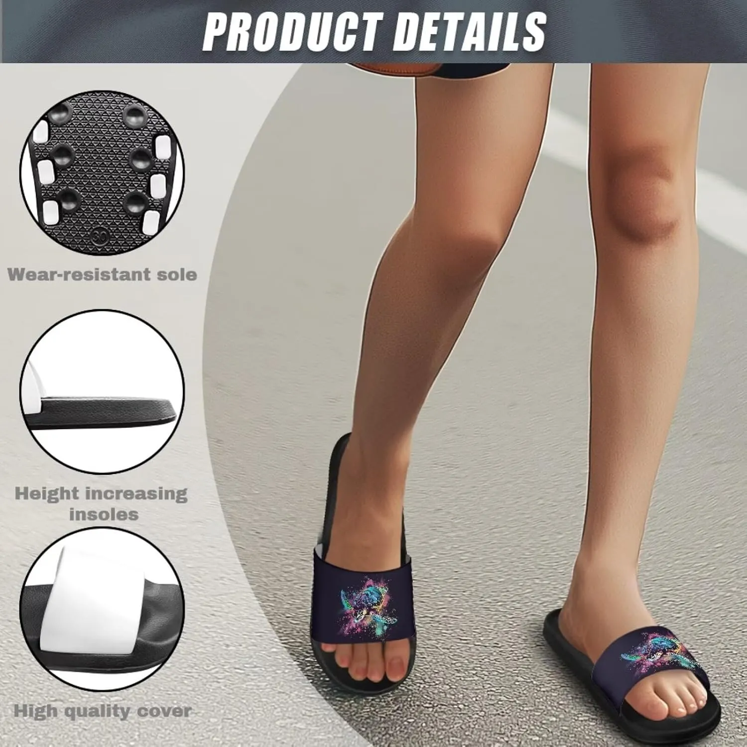 Art Skull Slippers Y2K Gothic Slide Sandals for Women Soft Slip on Slides Arch Support Indoor&Outdoor