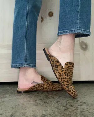 At Ease Embossed Leopard Suede Loafers