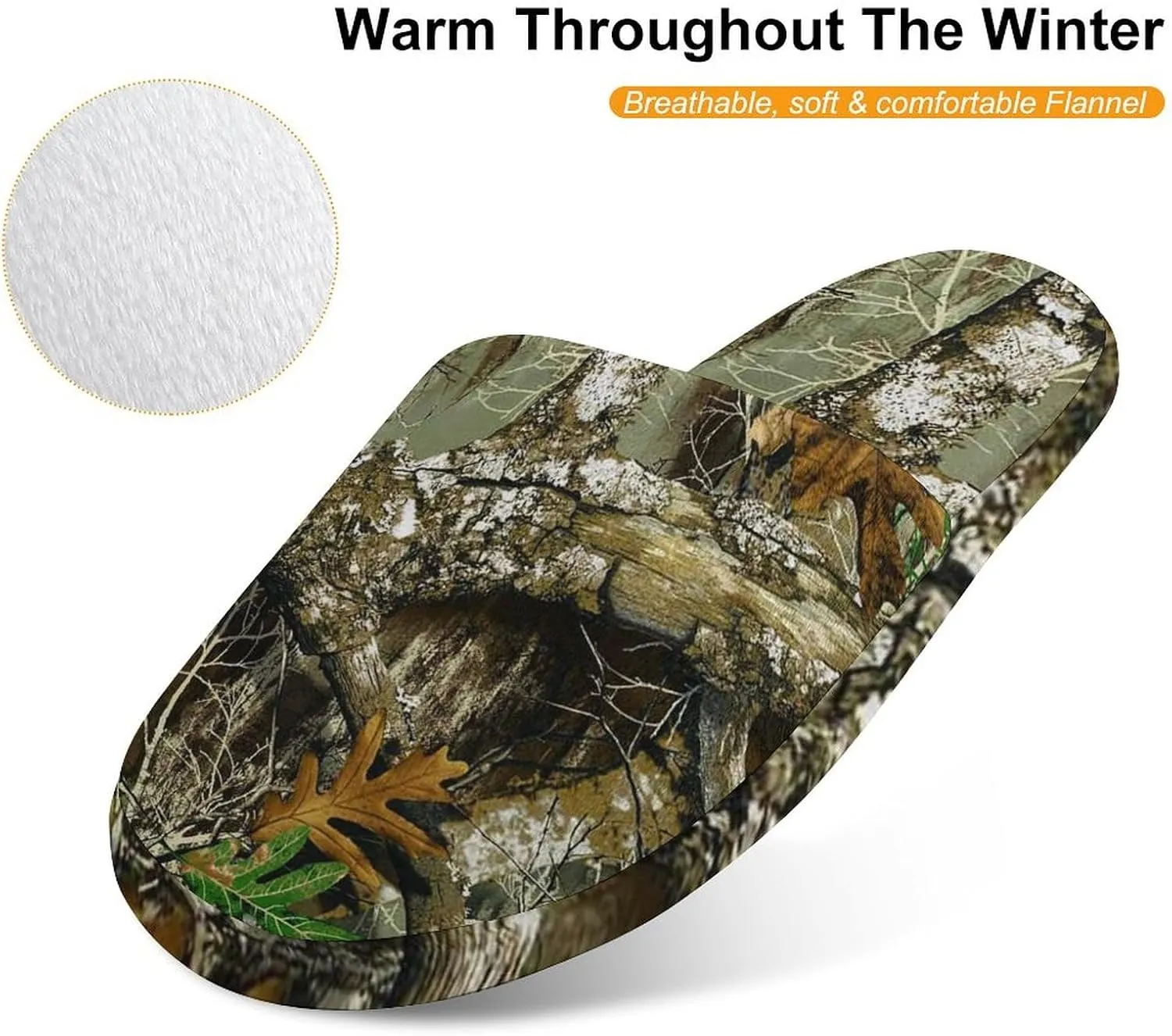 Autumn Hunting Tree Camo Pattern Child Warm Slippers, Cozy Anti Slip Lightweight for Boys Girlsautumn And Winter Shoes