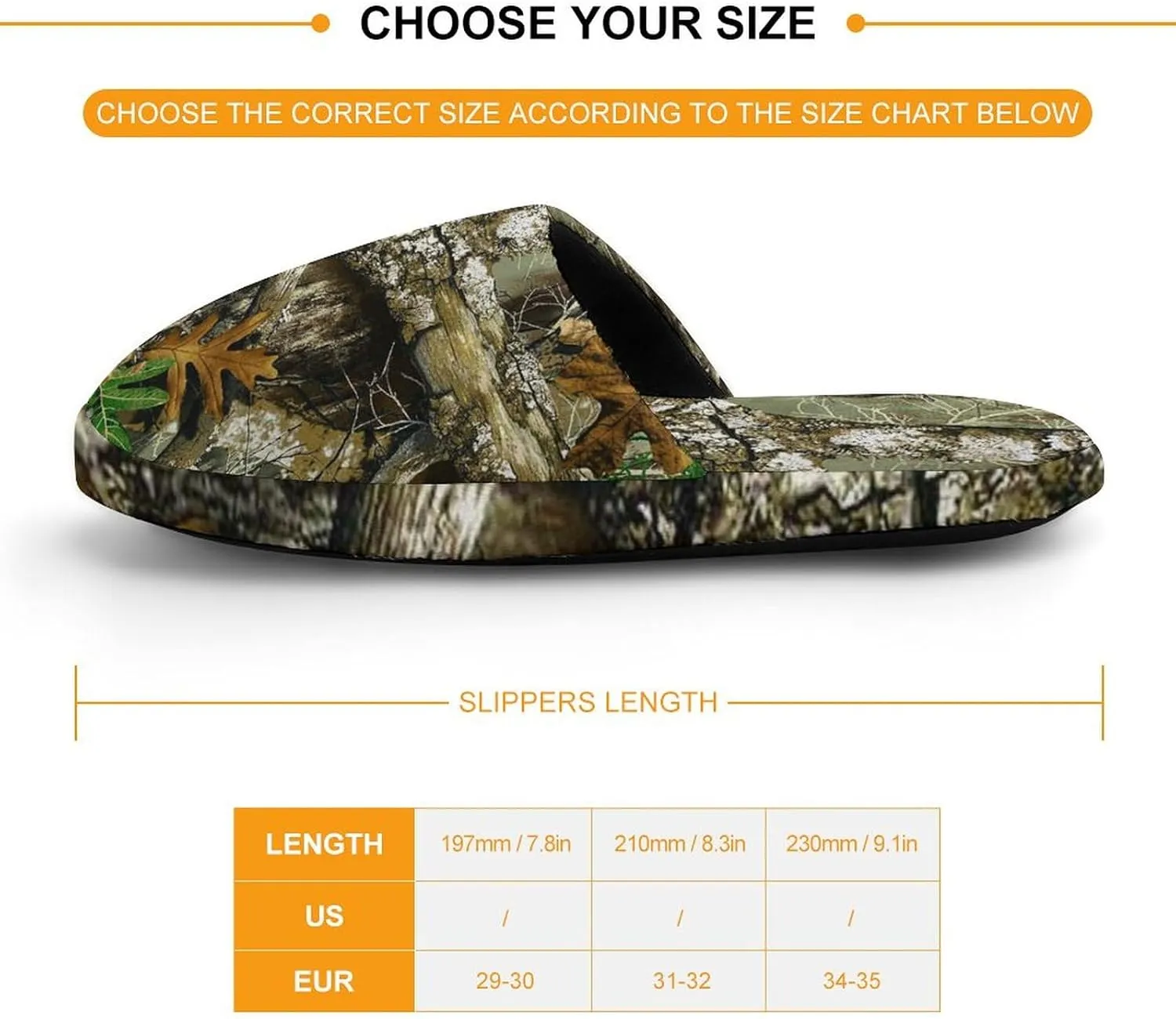 Autumn Hunting Tree Camo Pattern Child Warm Slippers, Cozy Anti Slip Lightweight for Boys Girlsautumn And Winter Shoes