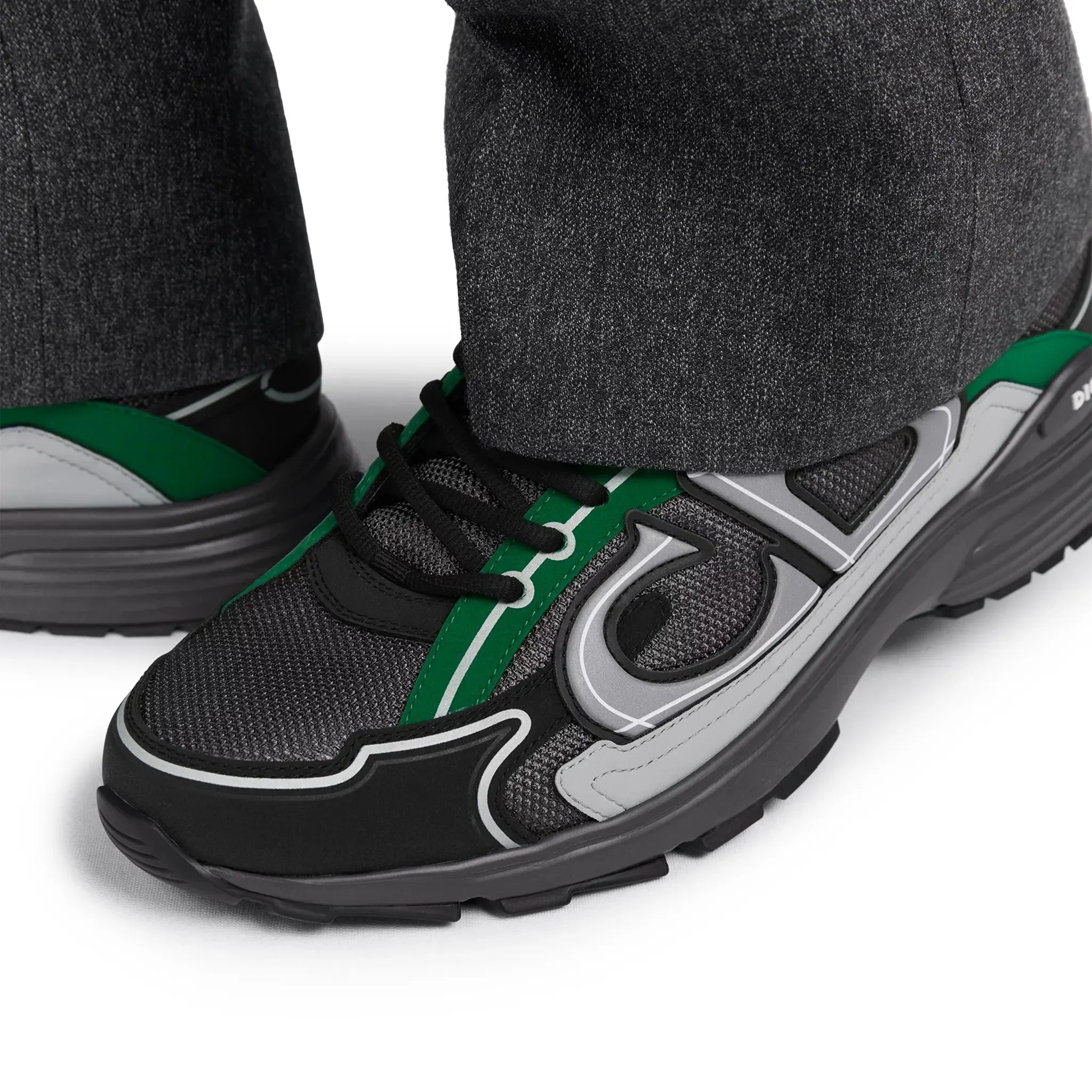 B30 Mesh Deep Grey Green Black Trainer