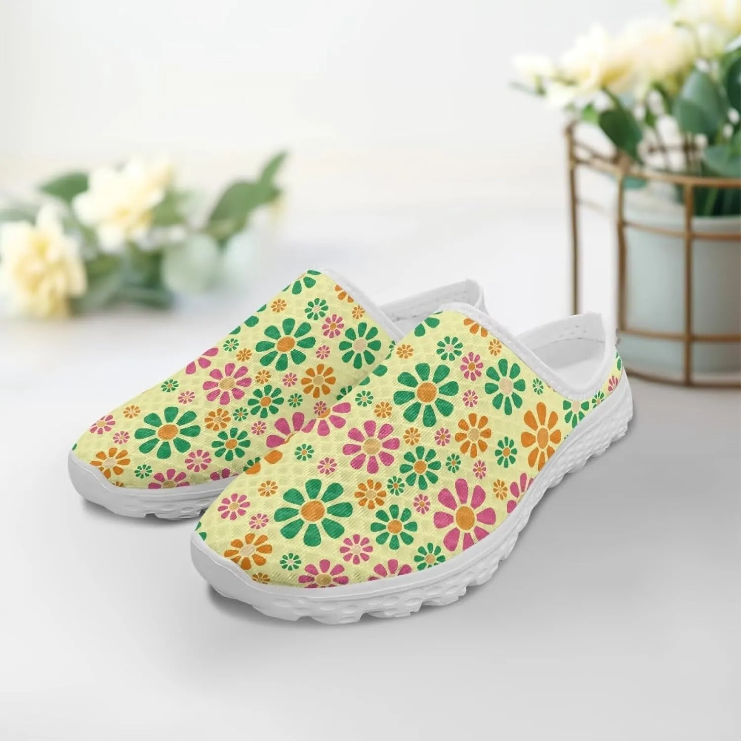Backless Mesh Mule Shoes for Women Summer Light Breathable Shoe, Non-Slip, Easy Wear for Walking and Parties