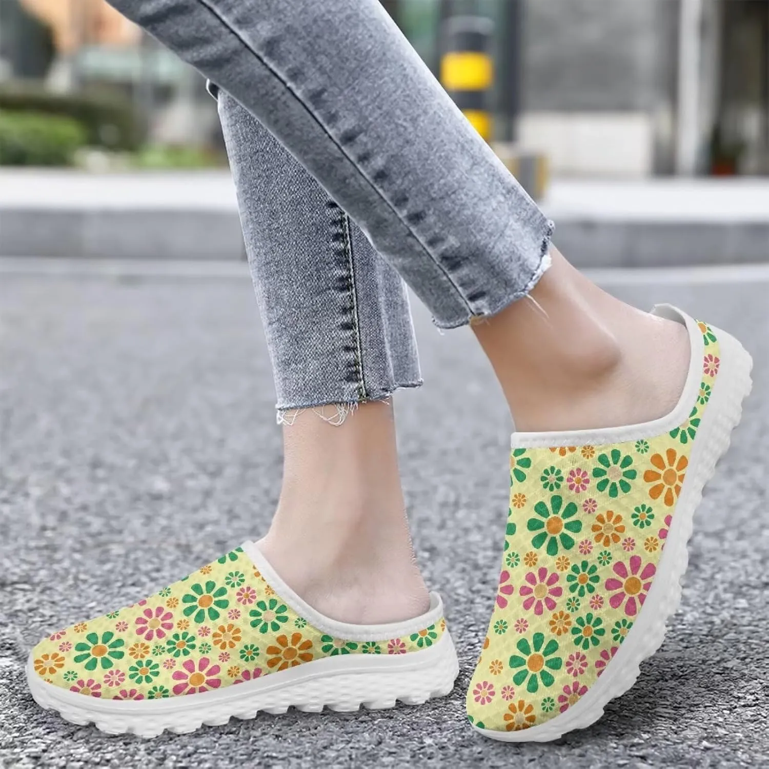 Backless Mesh Mule Shoes for Women Summer Light Breathable Shoe, Non-Slip, Easy Wear for Walking and Parties