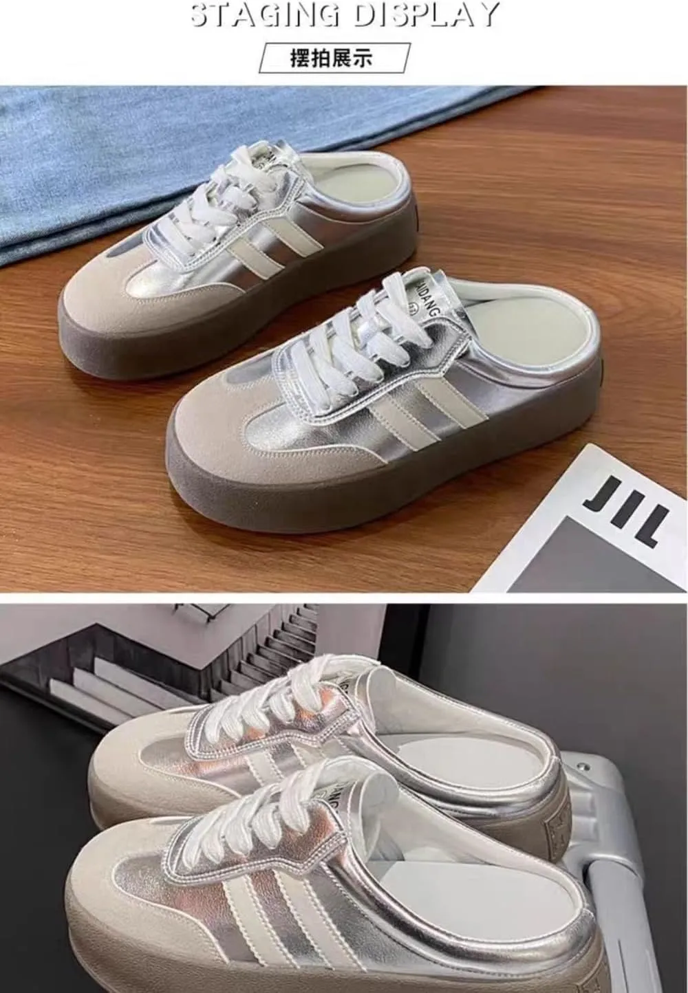 Backless Tennis Shoes for Women Wide Mule Sneakers Slip on Backless Sneakers Platform Canvas Mules Non Slip Chunky Thick Sole Lace Up Breathable Mesh Casual Walking Slides Lightweight Round Toe Girl